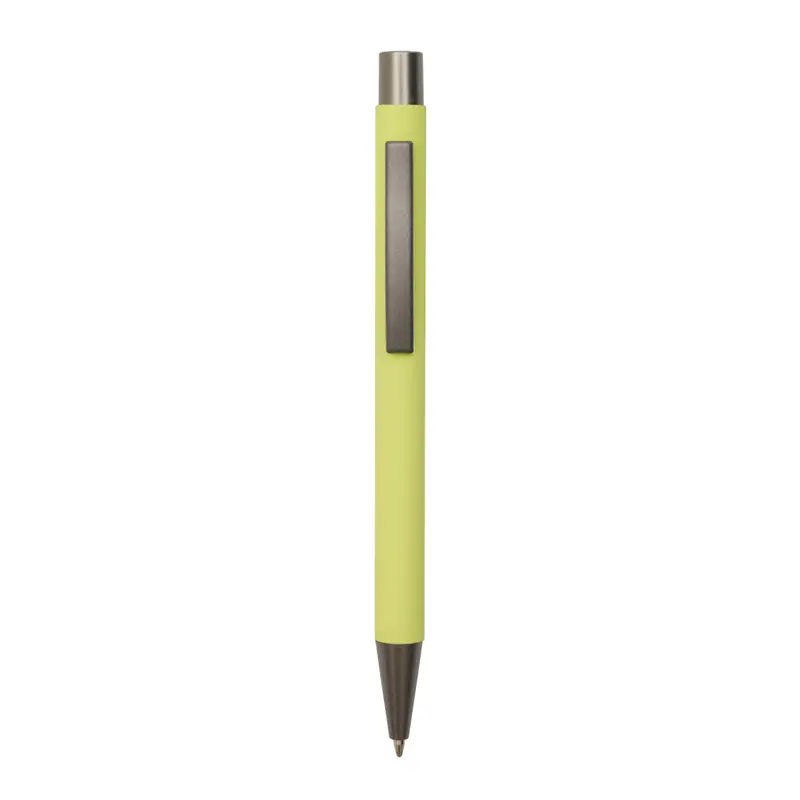 Boligrafo Omega — Verde Lima · Gris Claro · Aluminio · Zamac