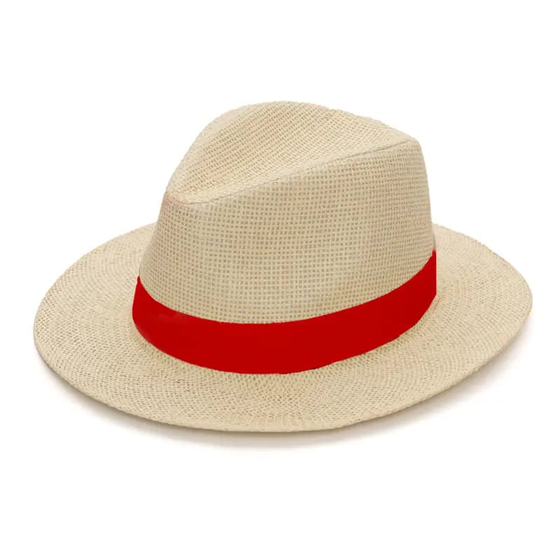 Sombrero ESTANCIERO — Natural · Rojo · Papel
