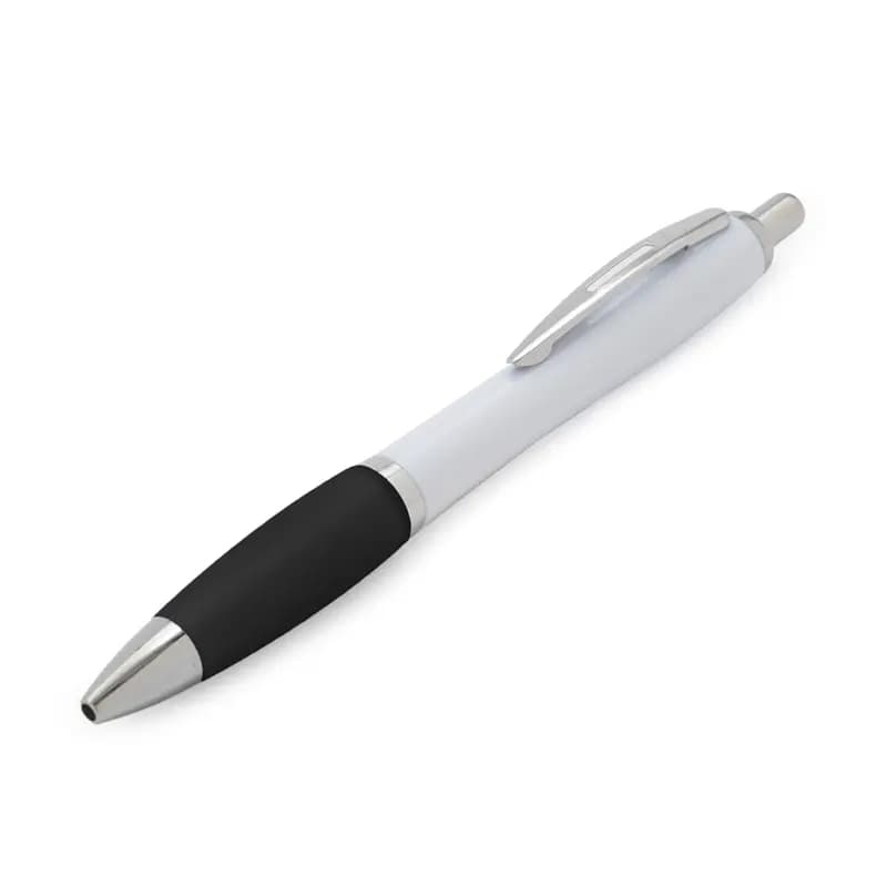 Boligrafo Vento White — Blanco · Negro · Plastico