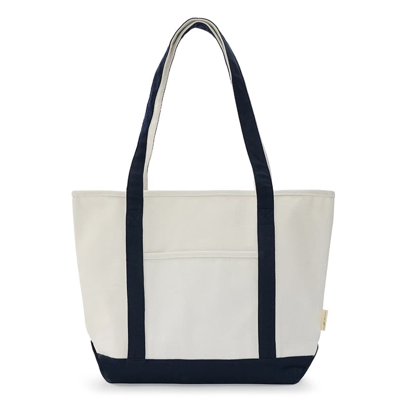 Tote HAMPTON — Natural · Azul · Algodon Recic.