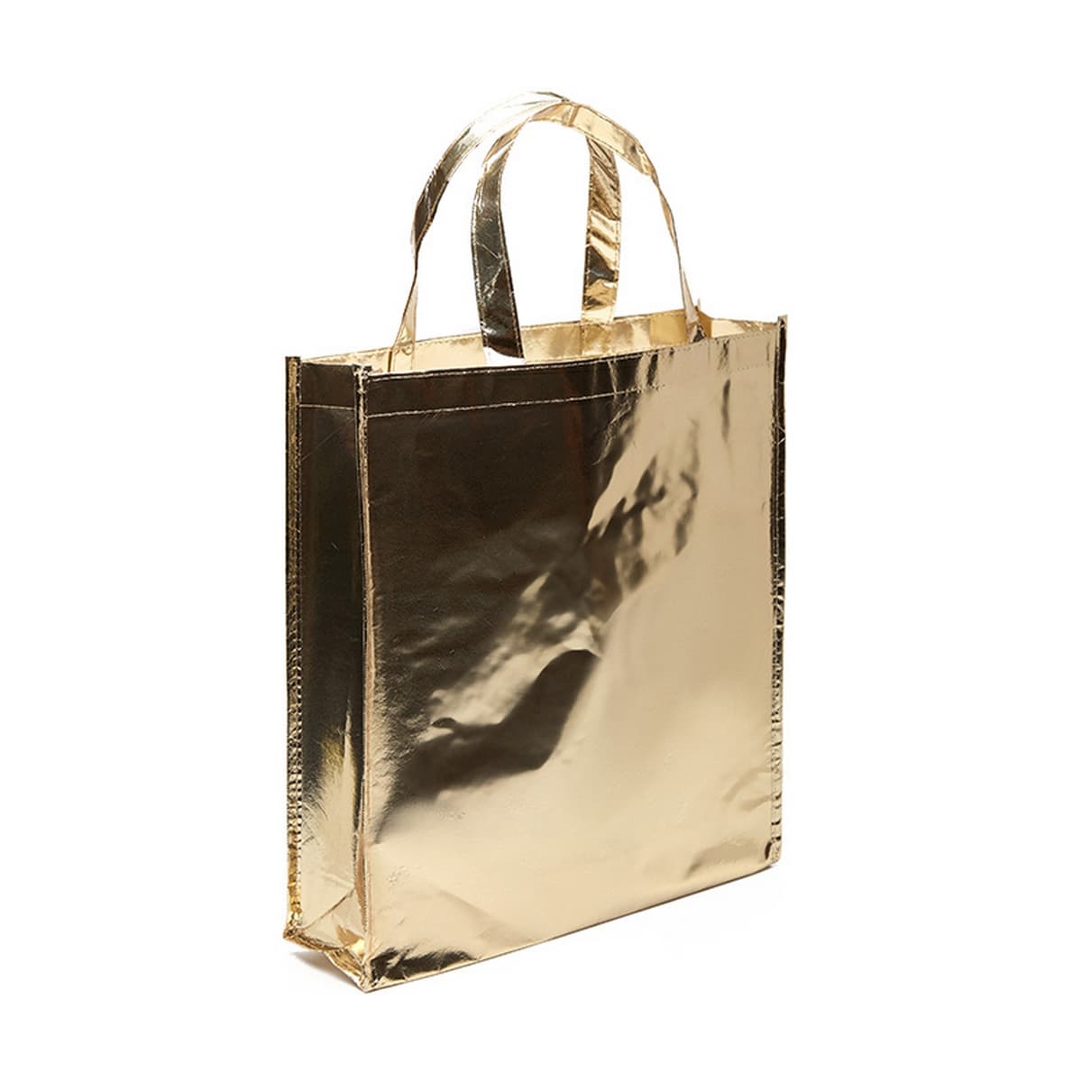 Bolsa Shopping Metalica 36x40x10 — Dorado · Dorado · Nylon