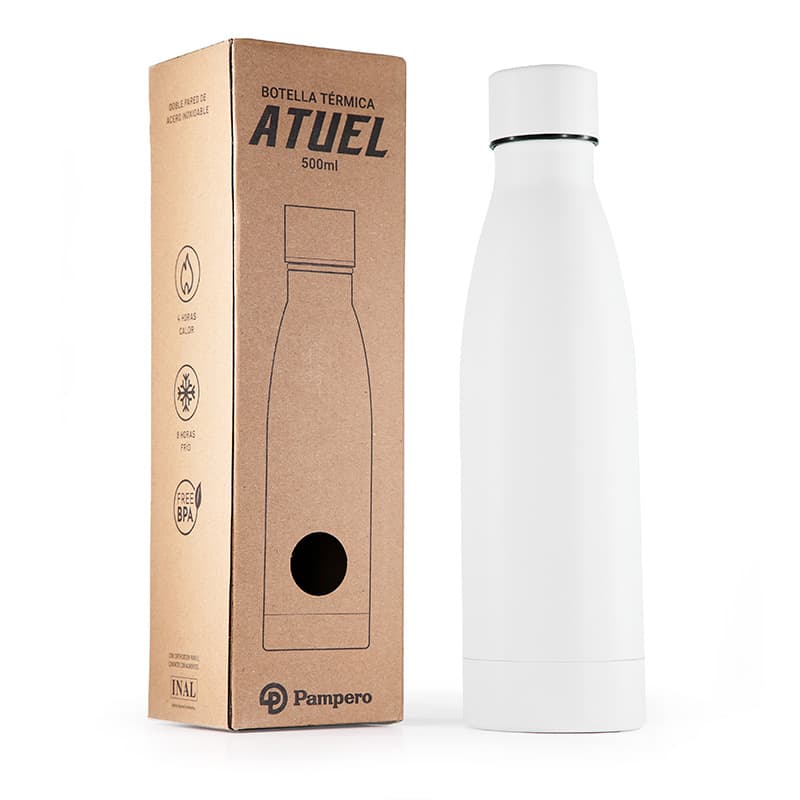 Botella Atuel — Blanco · Blanco · Acero