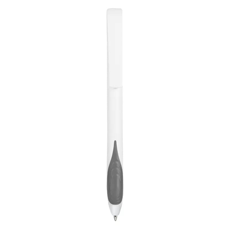 Boligrafo Organic — Blanco · Grip Gris · Clip Blanco